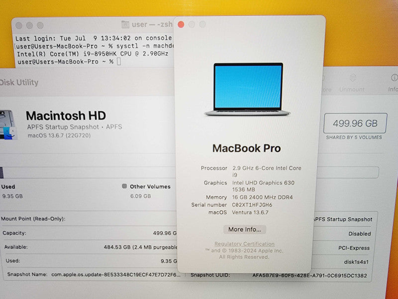 Apple Macbook Pro 2018 2018 16\\" 6-Core i9-8950HK @ 2.9GHz 16GB DDR4 512GB SSD (