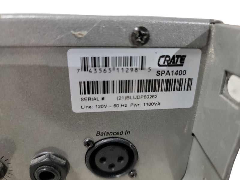 CRATE SPA 1400C STEREO POWER AMPLIFIER