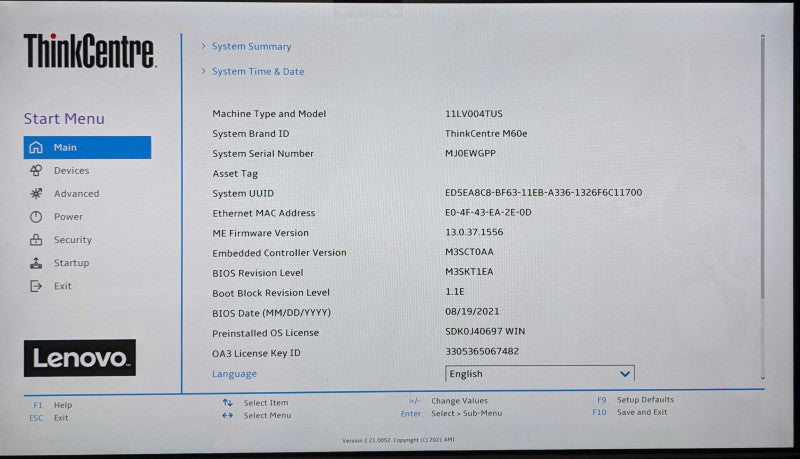 Lenovo ThinkCentre M60e, i5-1035G1 1.00GHz 4C, 16GB DDR4, 1TB SSD, WiFi Q