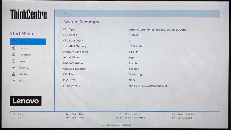 Lenovo ThinkCentre M60e, i5-1035G1 1.00GHz 4C, 16GB DDR4, 1TB SSD, WiFi Q