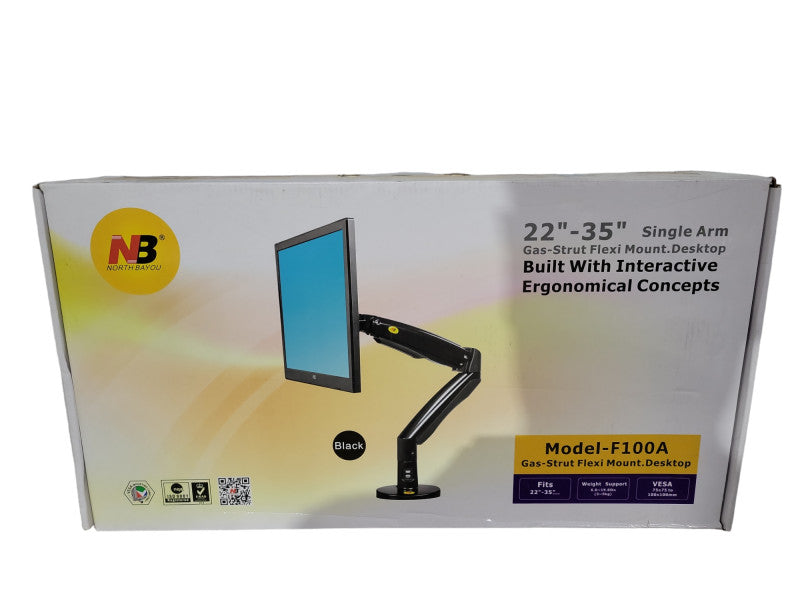 North Bayou F100A-B Monitor Desk Mount w/ Gas Spring 22-35\\" Monitors !