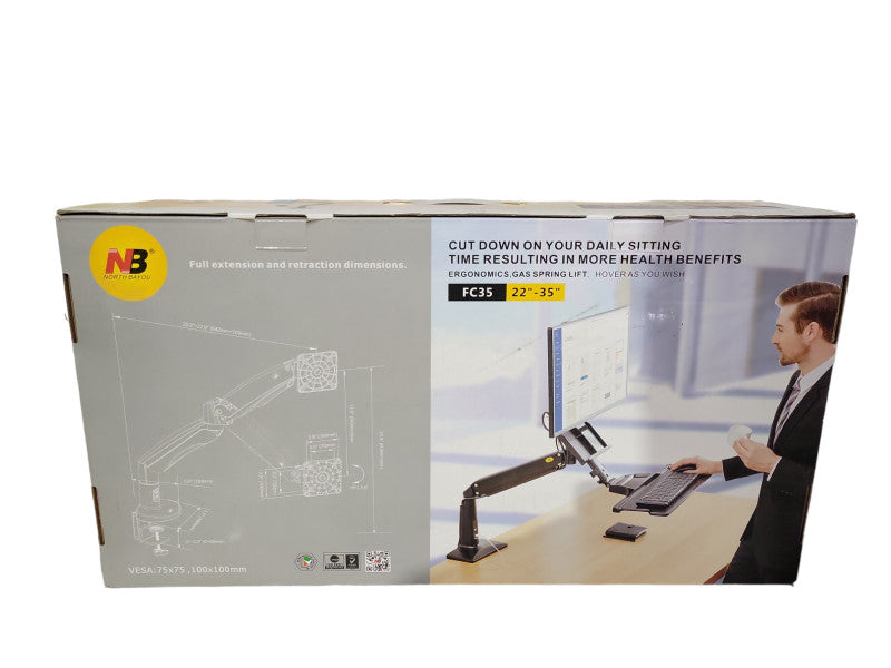 North Bayou F100A-B Monitor Desk Mount w/ Gas Spring 22-35\\" Monitors !