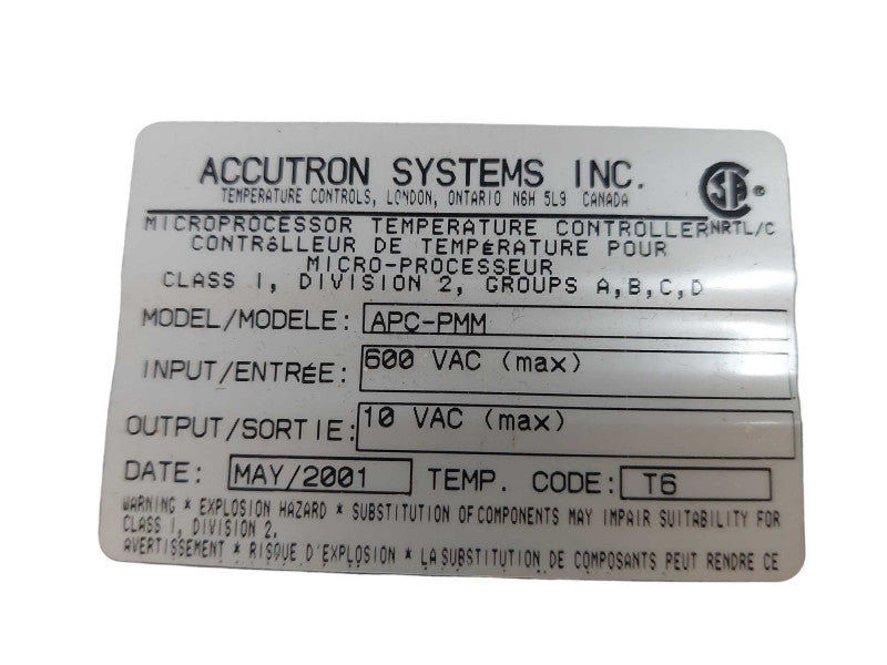 AccuTron Systems Model: APC-PMM Power Measurement Module  Q=