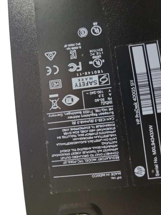 HP ProDesk 400 G5 SFF i5-8500 CPU 256GB SSD 16GB Ram
