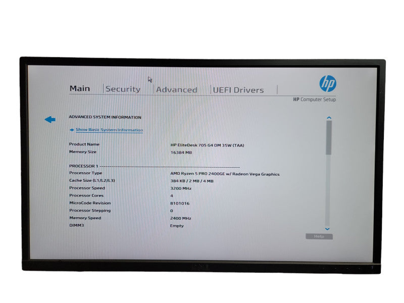 HP EliteDesk 705 G4 Mini Ryzen 5 2400G w / Radeon Vega Graphics 16GB DDR4 Ram Î¸
