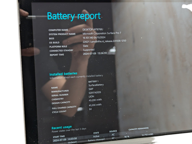 Surface Pro 7 Intel Core i5-1035G4 @ 1.10Ghz 8GB RAM & 128GB -