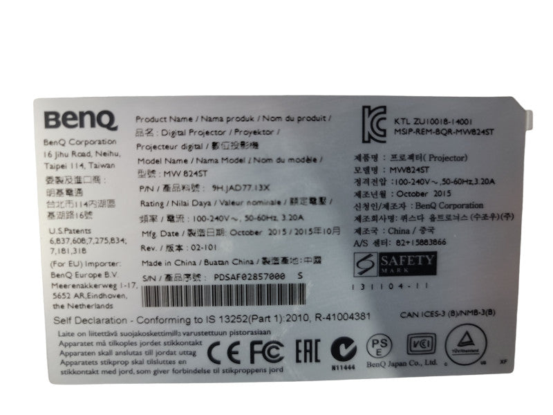 BenQ MW824ST WXGA Short Throw DLP Projector