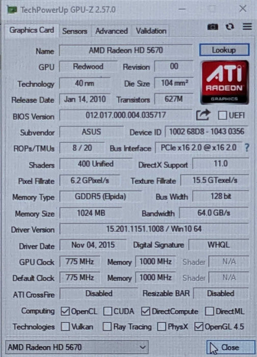 Custom PC/ASUS Z270-A, i7-7700 3.60GHz, 32GB DDR4, 256GB NVMe, HD 5670 GPU