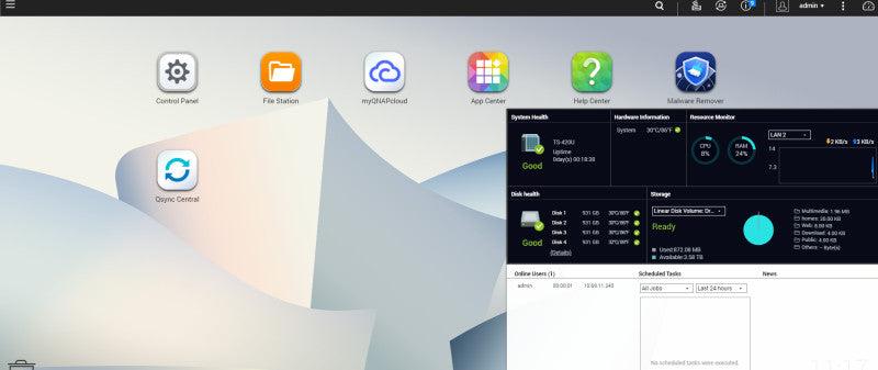 QNAP TS-420U | 4x 3.5\\" Bay Network Attached Storage NAS | 4x 1TB HDD