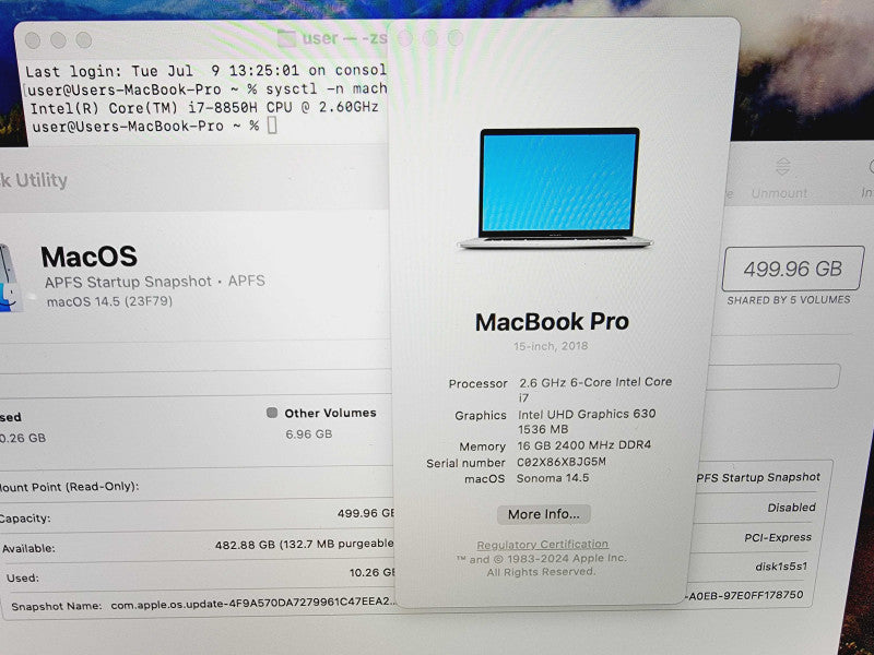 Apple Macbook Pro 2018 15\\" 6-Core i7-8850H @ 2.6GHz 16GB DDR4 512GB SSD Radeon Pro 560x 4GB [Read] (