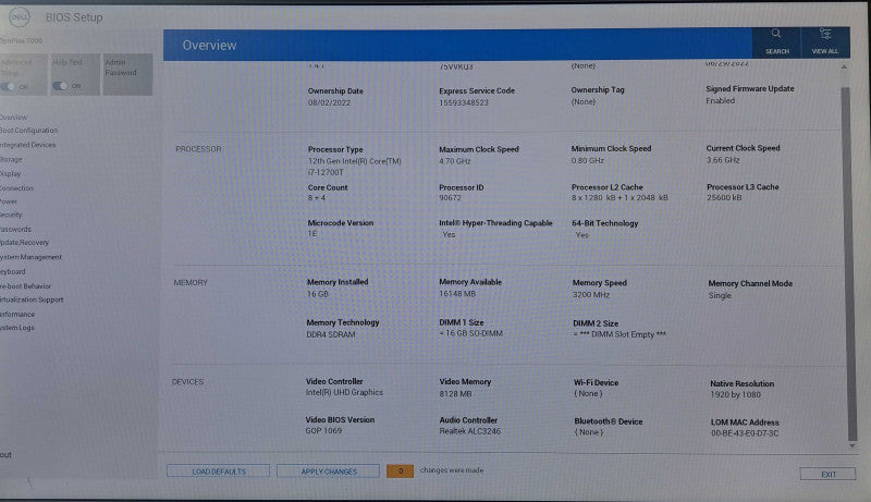 Dell OptiPlex 7000 Micro | i7-12700T @ 1.40GHz 12-Core, 16GB DDR4, 256GB NVMe