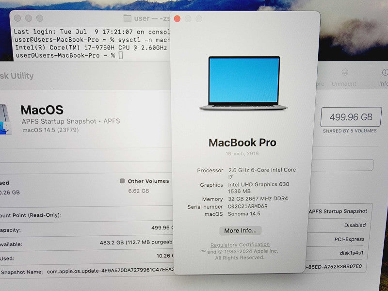 Apple Macbook Pro 2019 16\\" 6-Core i7-9750H @ 2.6GHz 32GB DDR4 512GB SSD Radeon Pro 5300M 4GB (