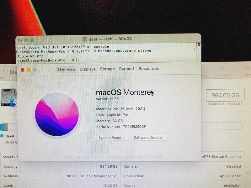 Apple Macbook Pro 2021 16\\" 8-Core M1 Pro @ 3.2GHz 32GB Ram 1TB SSD [Read] (