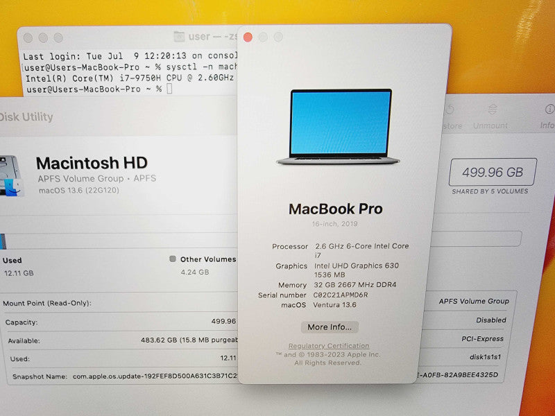 Apple Macbook Pro 2019 16\\" 6-Core i7-9750H @ 2.6GHz 32GB DDR4 512GB SSD (