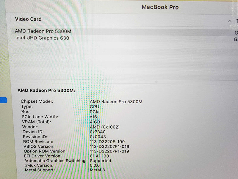 Apple Macbook Pro 2019 16\\" 6-Core i7-9750H @ 2.6GHz 32GB DDR4 512GB SSD (