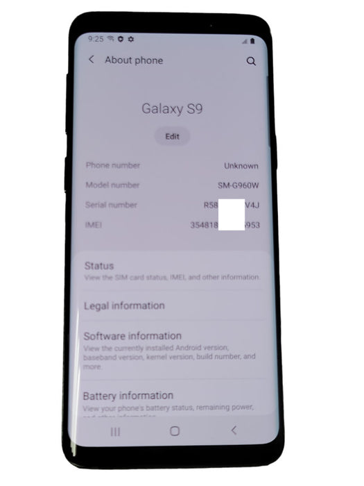 Samsung Galaxy S9 64GB (SM-G960W)  _