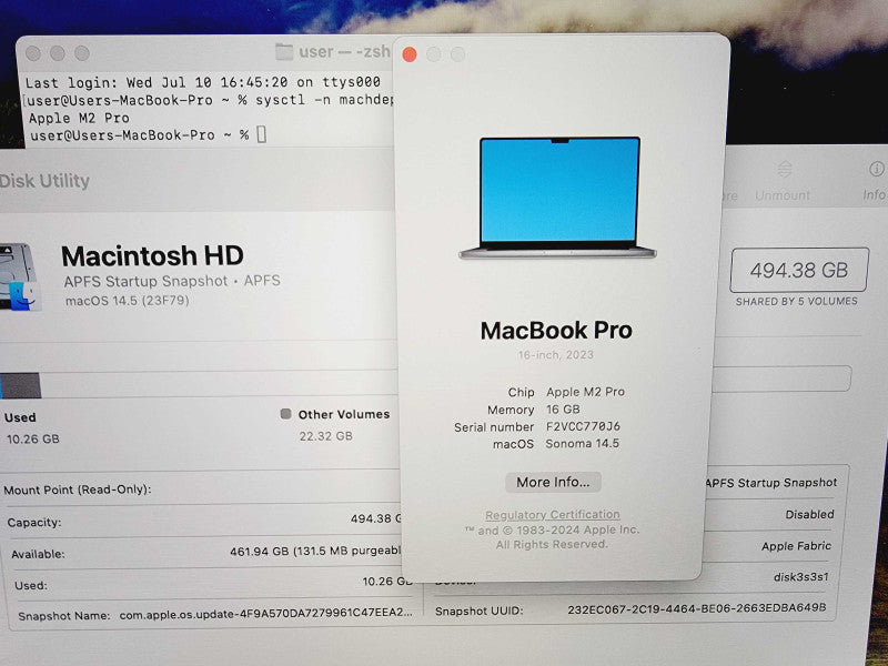 Apple Macbook Pro 2023 16\\" 12-Core M2 Pro @ 3.49GHz 16GB Ram 512GB SSD [Read] (