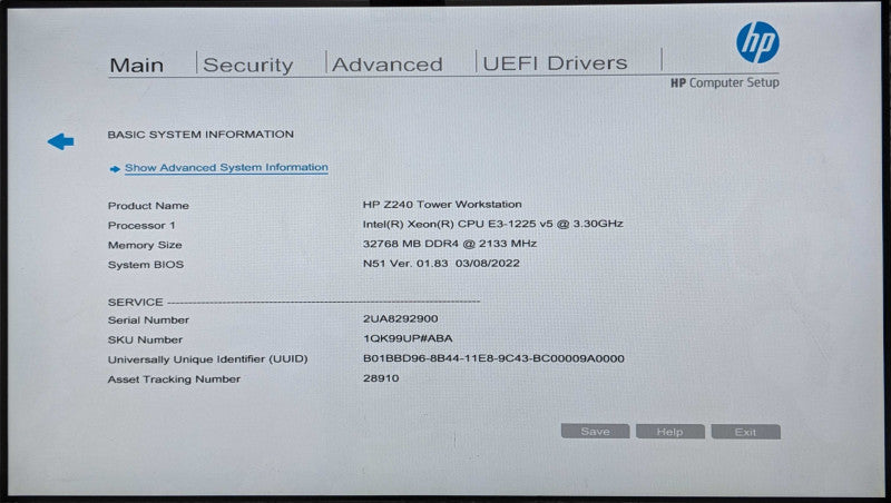 HP Z240 Workstation, Xeon E3-1225 v5 3.30GHz 4C, 32GB DDR4, 2TB HDD, P1000