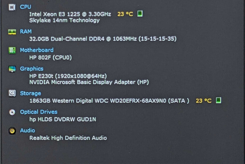 HP Z240 Workstation, Xeon E3-1225 v5 3.30GHz 4C, 32GB DDR4, 2TB HDD, P1000