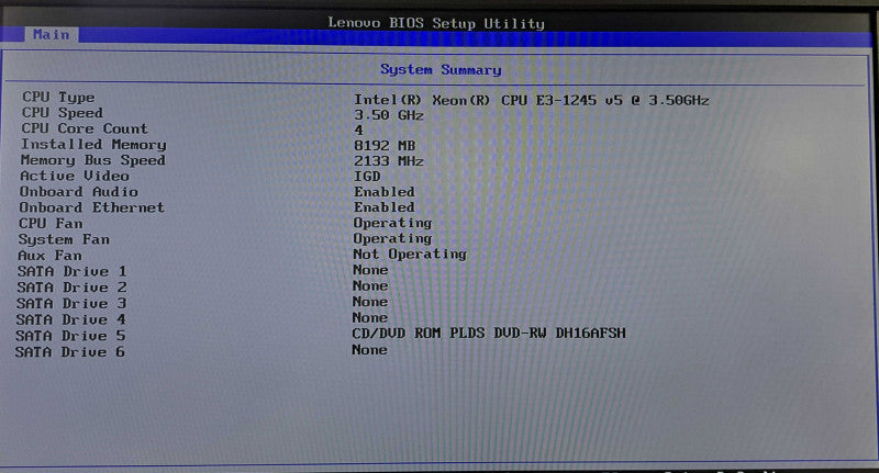 Lenovo ThinkStation P320 | Xeon E3-1245 v5 @ 3.50GHz 4C, 8GB DDR4, No HDD/OS