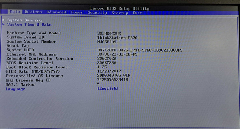 Lenovo ThinkStation P320 | Xeon E3-1245 v5 @ 3.50GHz 4C, 8GB DDR4, No HDD/OS