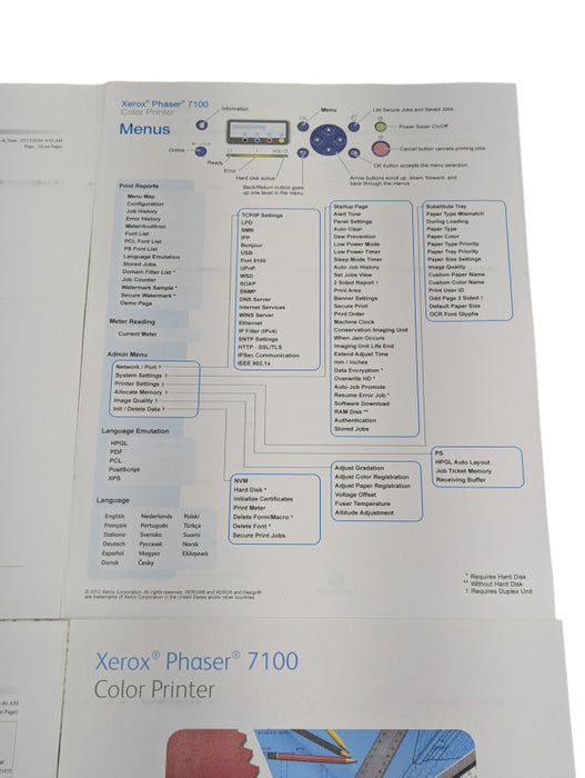 Xerox Phaser 7100 Color Laser Printer Please READ -