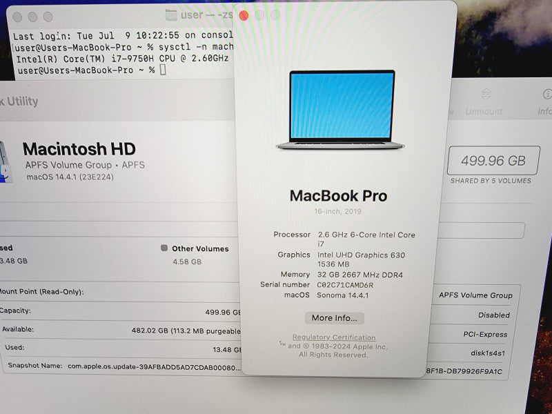 Apple Macbook Pro 2019 16\\" 6-Core i7-9750H @ 2.6GHz 32GB DDR4 512GB SSD Radeon Pro 5300M 4GB (