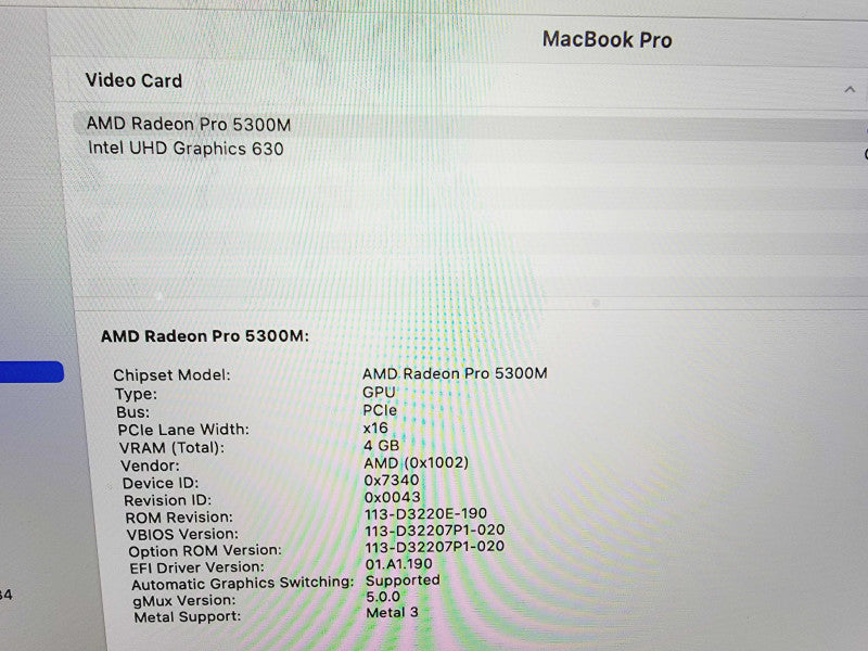 Apple Macbook Pro 2019 16\\" 6-Core i7-9750H @ 2.6GHz 32GB DDR4 512GB SSD Radeon Pro 5300M 4GB (