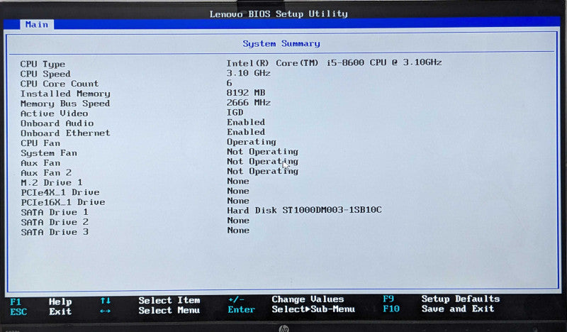 Lenovo ThinkCentre M720s, i5-8600 3.10GHz 6Core, 8GB DDR4, 1TB HDD