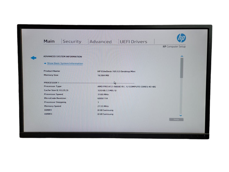 HP EliteDesk 705 G3 Mini AMD PRO A12-9800E, 12 COMPUTE CORES 4C +8G 16GB DDR4  QÎ¸