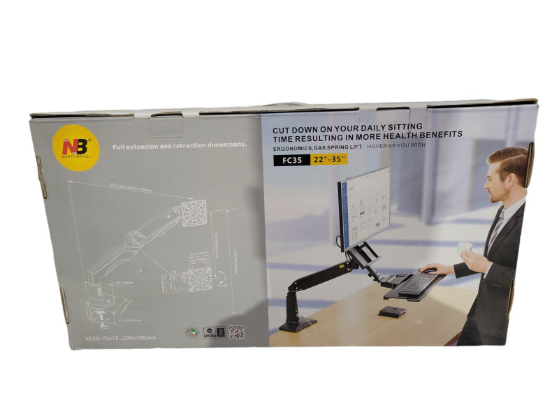 North Bayou F100A-B Monitor Desk Mount w/ Gas Spring 22-35\\" Monitors !