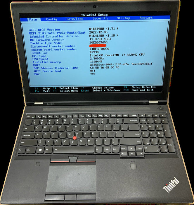 Lenovo ThinkPad P50 i7-6820H@2.7GHz 16GB RAM NVIDIA GPU No HDD/Caddy READ! Q Lap200