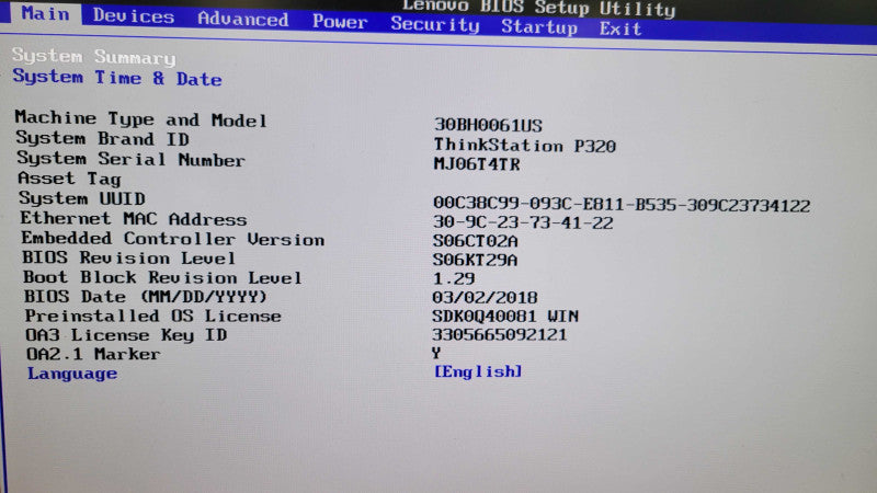 Lenovo P320 - Xeon E3-1245 v5 | 32GB RAM | 4TB HDD | QUADRO K620 2GB %