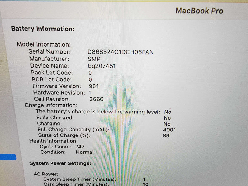 Apple Macbook Pro 2017 13\\" 2-Core i7-7660U @ 2.5GHz 16GB DDR3 256GB SSD [Read (