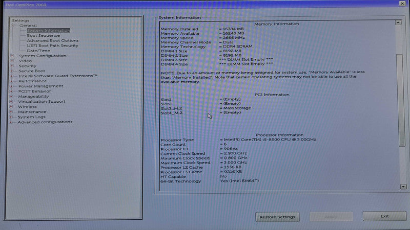 Dell OptiPlex 7060 SFF | i5-8500 @ 3.00GHz 6C, 16GB DDR4, 256GB NVMe, 1TB HDD