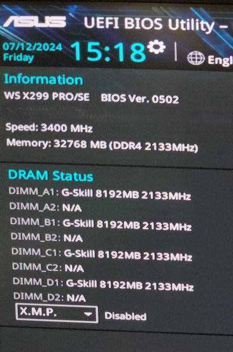 ASUS WS X299-PRO/SE | 32GB RAM | M.2 %