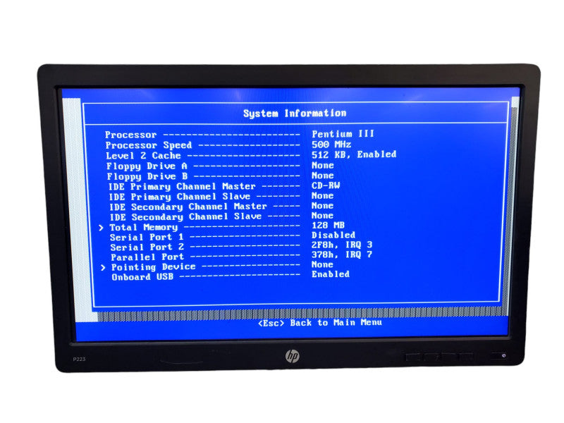 IBM Aptiva 217157U Vintage Desktop Pentium III 500MHz 128MB RAM NO HDD @