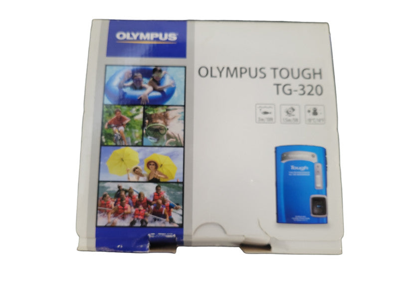 Olympus Tough TG-320 Blue Digital Camera w/Battery (No Charger Or SD) !