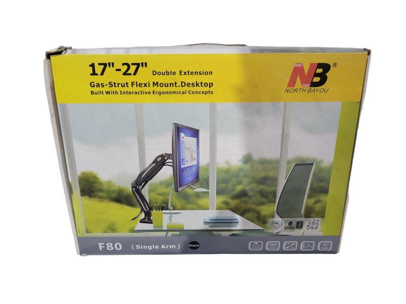 NORTH BAYOU F80 DESK MOUNT GAS SPRING ARM -HOLDS UP TO 27\\" MONITOR/19.8 LBS !