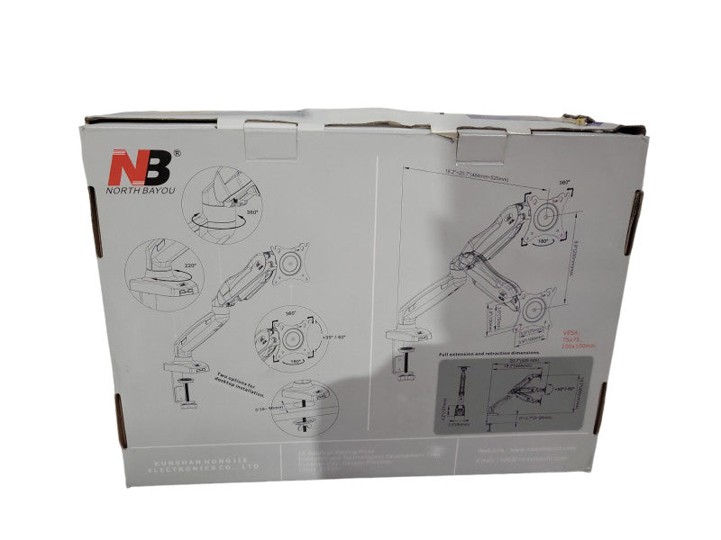 NORTH BAYOU F80 DESK MOUNT GAS SPRING ARM -HOLDS UP TO 27\\" MONITOR/19.8 LBS !