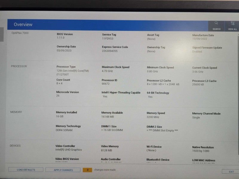 Dell OptiPlex 7000 Micro | i7-12700T @ 1.40GHz 12-Core, 16GB DDR4, 512GB NVMe !