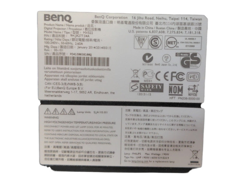 BenQ MX522 XGA 3000 ANSI Lumens HDMI Projector, Lamp Hour: 29Hrs
