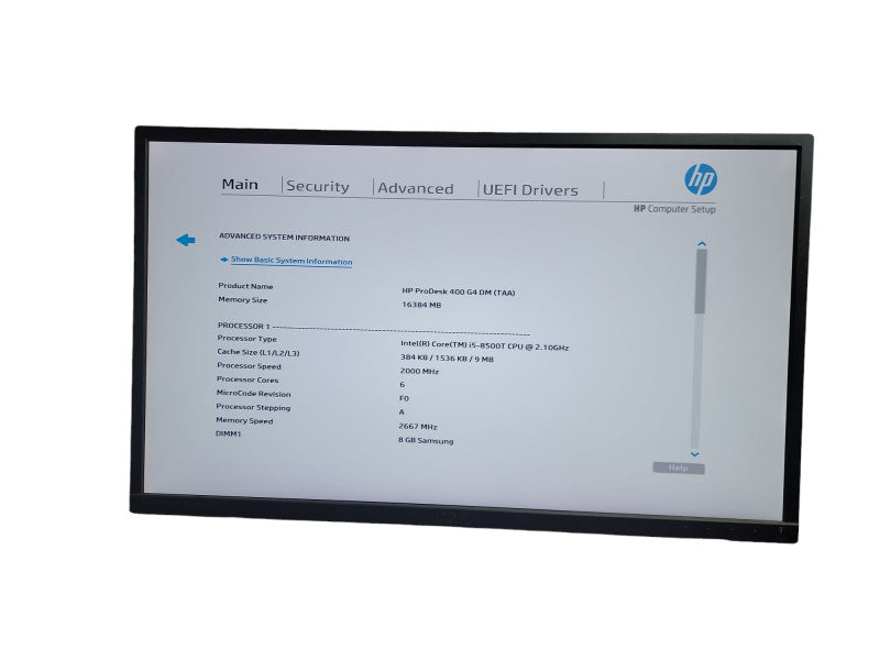 HP ProDesk 400 G4 DM  i5 - 8500T CPU @  2.10GHz 16GB DDR4 Ram Î¸