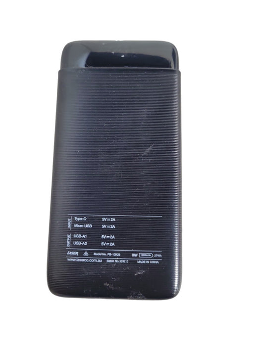 Laser 10,000mAh Powerbank: USB-C, 3x Phone Recharge, 50Wh !