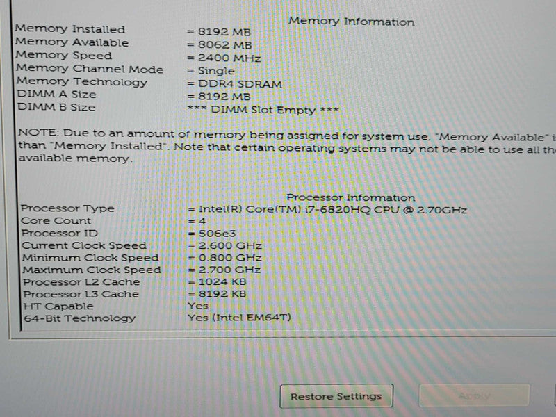 Dell Precision 5520 | i7-6820HQ| 8GB DDR4| Quadro P1000| NO SSD FOR PARTS Î² BudLap