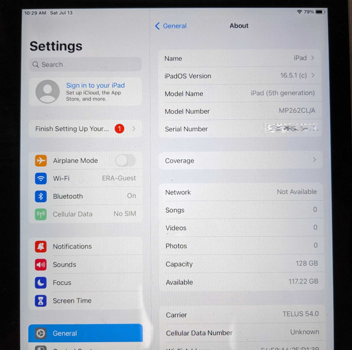 Apple iPad 5th Gen 128GB (A1823)