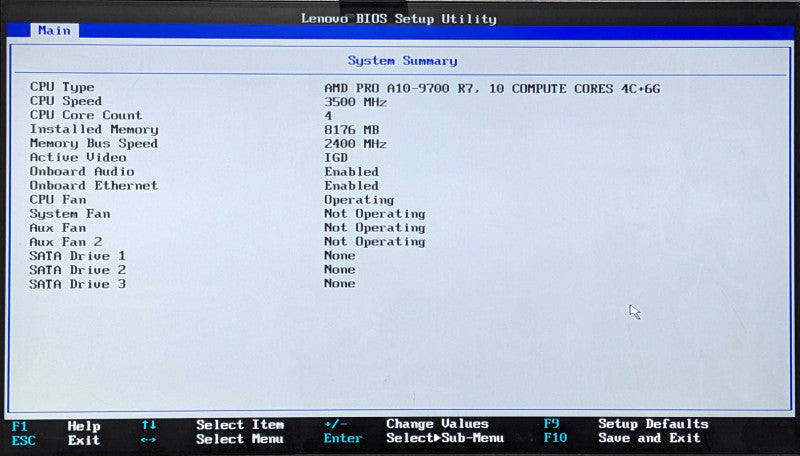 LENOVO ThinkCentre M725s, AMD PRO A10-9700 R7 3.50GHz 4C, 8GB DDR4, No HDD