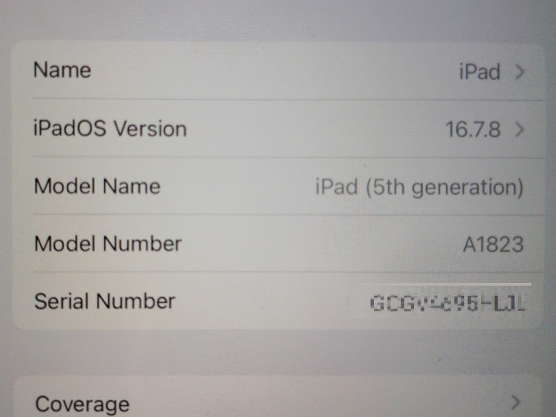 Apple iPad (5th Generation), 128GB, A1823, Wi-Fi + Cellular