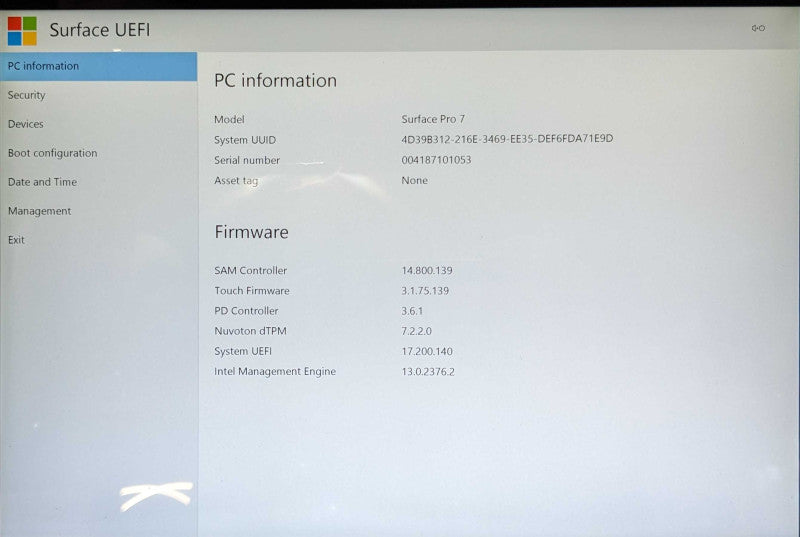 Microsoft Surface Pro 7 (1866), i7-1065G7 1.30GHz 4C, 16GB DDR4, 256GB SSD