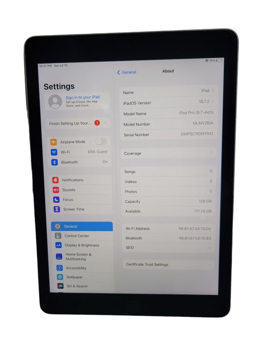 Apple iPad Pro 1st Gen 128GB (A1673) !